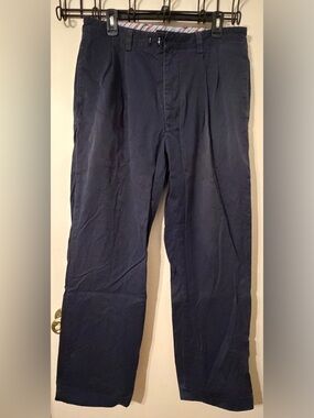 Men’s Tommy Hilfiger Dark Navy Pants | Size 35/32 | Waist Closure Altered